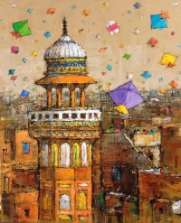 Zahid Saleem, 36 x 48 Inch, Acrylic on Canvas, Cityscape Painting, AC-ZS-213